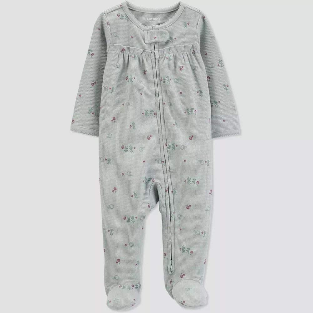 New 6M Carter's "Just One You" Baby Girls 2-way zipper Long Sleeve Footie Pajama